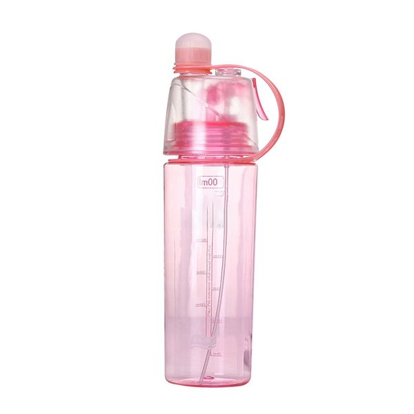 

creative multifunctional plastic spray cup outdoor sports bottle portable with cover summer hydrating cooling cup pet supplies