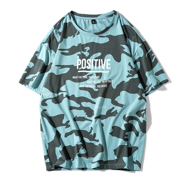 

camouflage hip hop cotton tshirt men summer loose short sleeve tee shirts streetwear mens 2020 new casual fashion o-neck, White;black