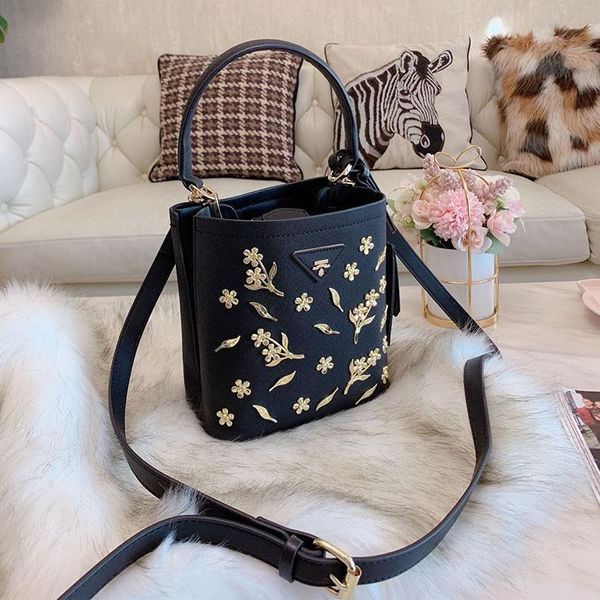 

designer handbag flower bucket bag ladies tote barrel-shaped bag ladies crossbody shoulder bags 20cm