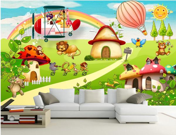 

wdbh 3d wallpaper custom p cartoon animal grass children's room tv background home decor 3d wall murals wallpaper for walls 3 d