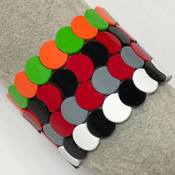 

beaded, strands bohemian beach cufflinks tile bracelet colorful square custom men's jewelry elastic beaded personalized, Black