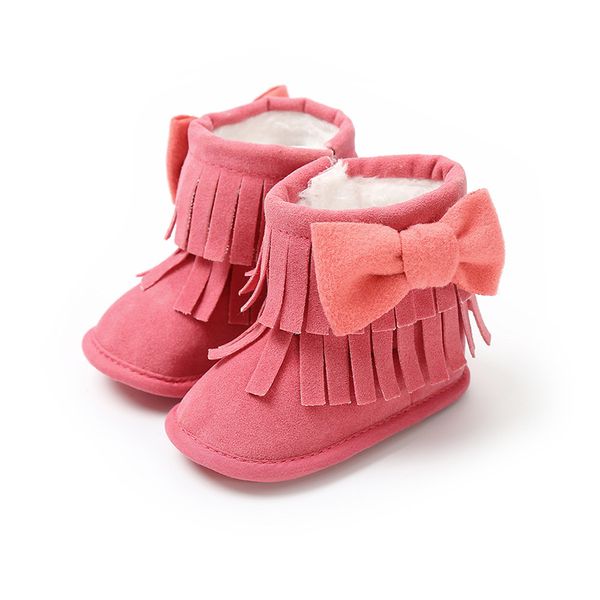 

tassel bows baby boots newborn baby girl winter shoes leather soft sole warm toddler infant snow boots girls shoes, Black;grey