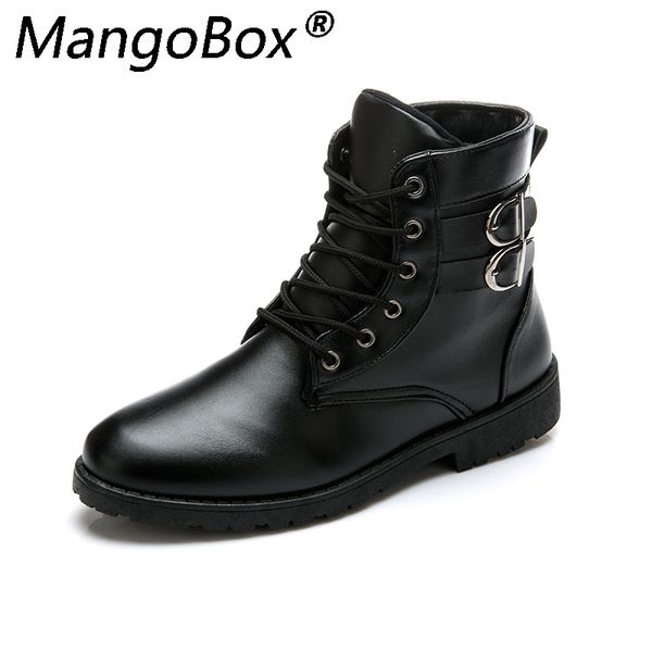 

luxury mens high leather boots winterl spring footwear for men comfortable young boy casual boots wearable fashion men's shoes, Black