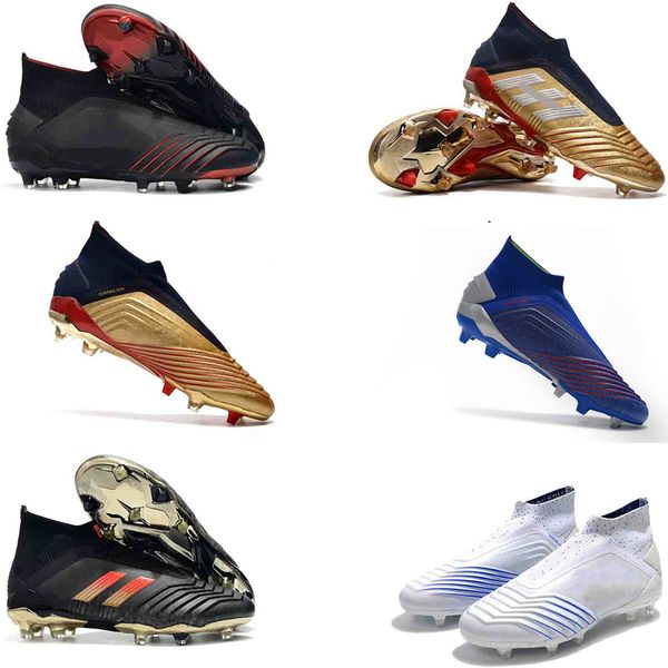 

2019 new predator 19+ 19.1 25th pogba mens women youth fg football boots virtuso red black kids soccer cleats high ankle chaussures shoes