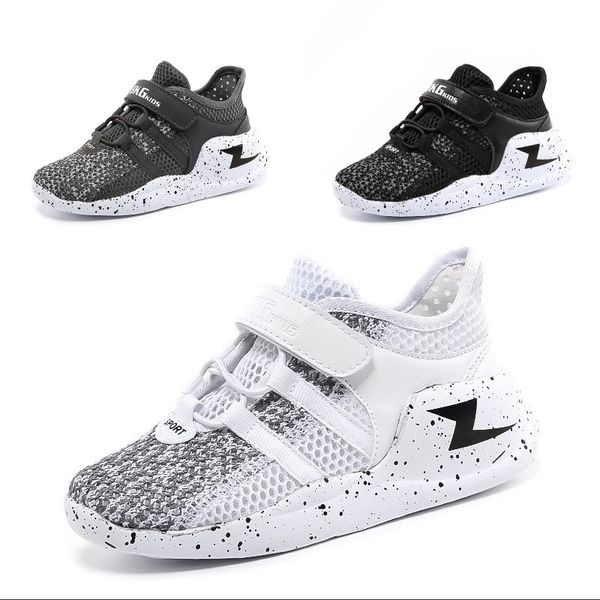 

kids runing shoes baby boys breathable mesh trainers kid boys athletic sports shoes children fashion sneakers, Black