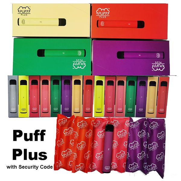 

PUFF PLUS Disposable Pod Device With Security Code 550mAh Battery 2.3ml Capacity Puffbar Vape pens 8 Colors Disposable E-cig PUFF BAR Empty
