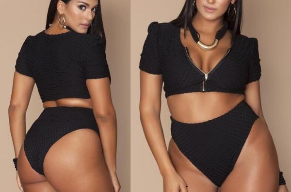 

sport plus big women one-piece bikini sets swimwear graffiti print mesh panel boxer high waist bikinis bikini flexible stylish bathing