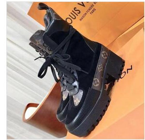 

mklaureate platform boot women with box shoes comfortable breathable walking luxurious lady booties fashion ankle boots womens fashion, Black