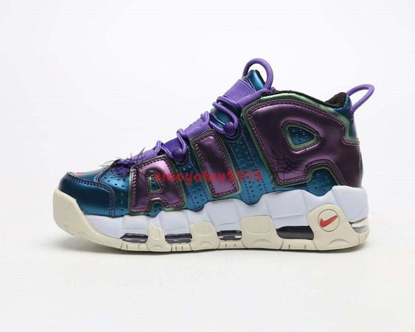 

2020 more uptempo gs "purple iridescent" pippen high street wild basketball shoe series "purple chameleon" men's sn, Black