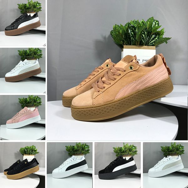 

2019 smash rihanna riri fenty platform sd 5 creeper velvet pack burgundy black grey color brand ladies classic casual shoes 36-39