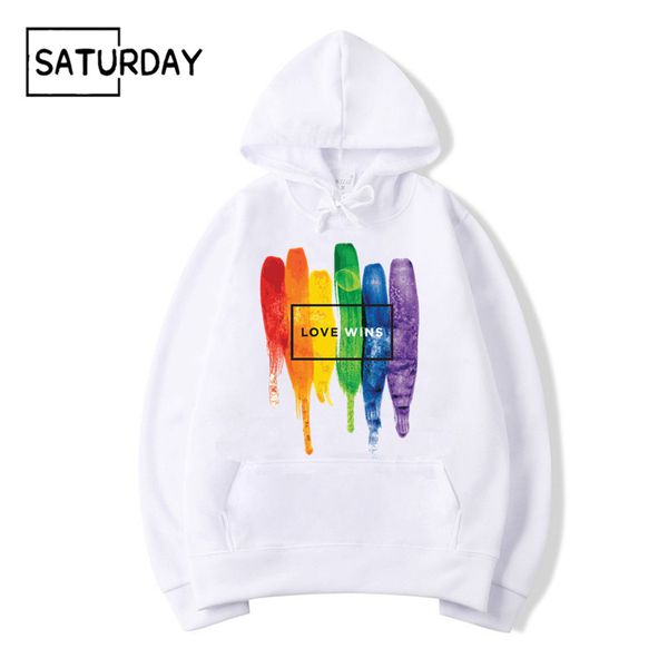 

men pride lgbt gay love lesbian rainbow fleece hoodies sweatshirts winter harajuku love is sweatshirts hoodies, Black