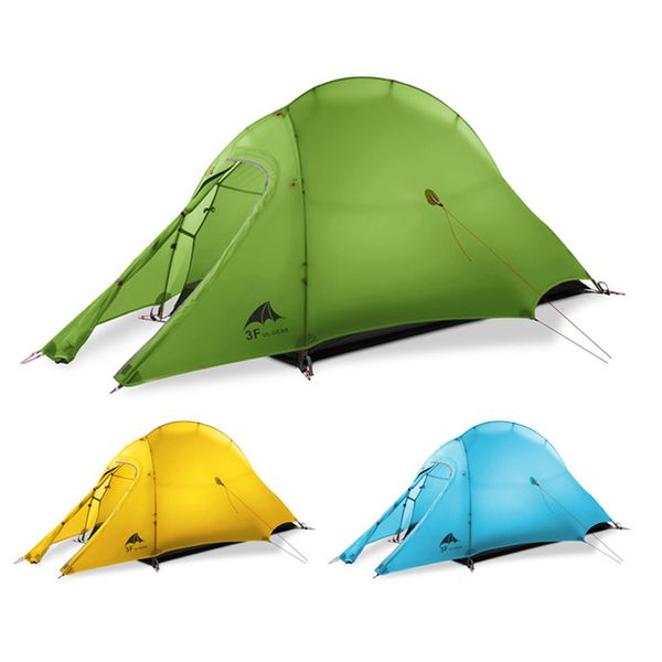 

3f ul gear zhengtu1 15d silicon coating single 3-season/4-season y-shape poles camping tent seal-seamed with ground sheet