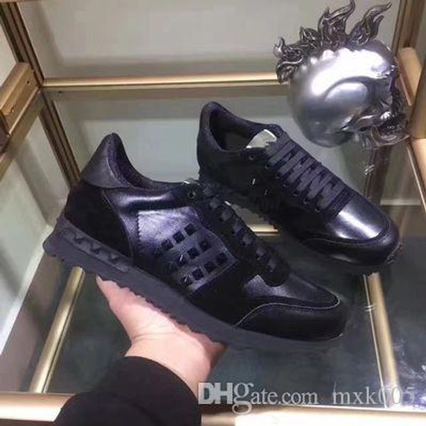 

calfskin lycra sneaker lace up comfortable fashion famous luxury designer shoes mens rubber shoes trainers bv020, Black