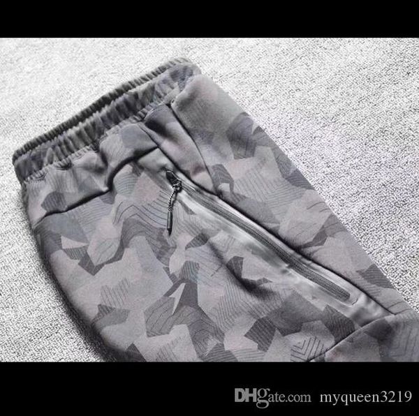 

nkoe tech fleece camo pants, men's foot trousers, air layer cotton camouflage sports pantso, Black