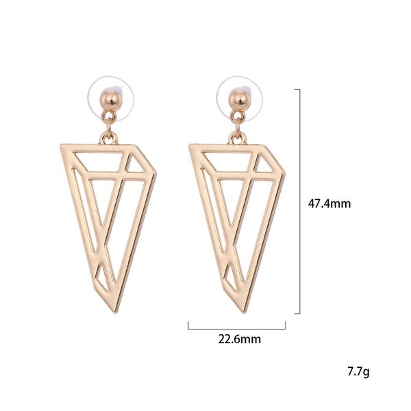 

2019 новая мода хооп серьги для женщин золотой треугольник геометрические металлические серьги ретро женский кисточкой длинные женщины ювели, Golden