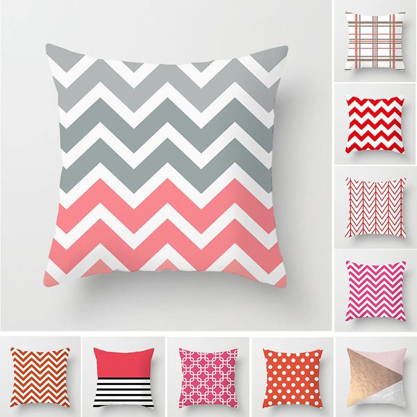 

40*40cm multi-color pillowcase geometric cushion set wave dot dot home sofa chair decoration white lattice pillowcase