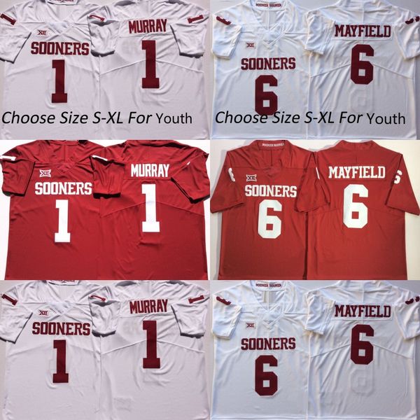 

Men Youth Kids Oklahoma Sooners #1 Kyler Murray #6 Baker Mayfield College Football Jersey Free Shipping