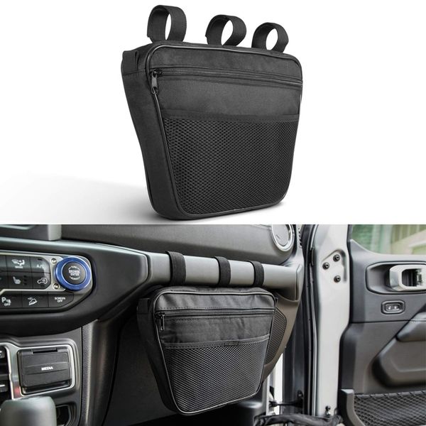 

passenger seat grab bar storage bag handle accessory storage pouch organizer bag for wrangler jk jl jku tj yj cj 1965-2018