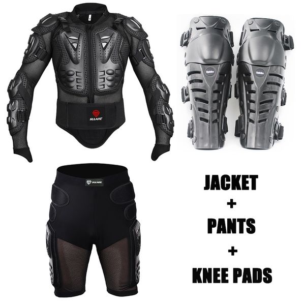 

one set мотокросс защита тела мотоциклетная куртка грудь защитный доспех мото шорты брюки мотоцикл наколенники протектор
