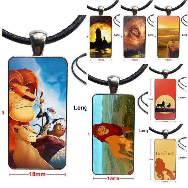 

for le roi lion fashion glass cabochon pendant necklace women steel color choker rectangle necklace, Silver