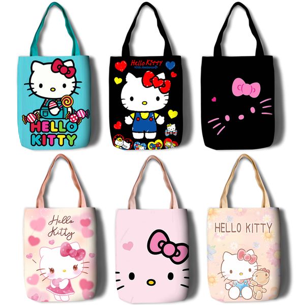 

cute kitty cat summer ladies casual shoulder bag large capacity canvas harajuku bag handbag