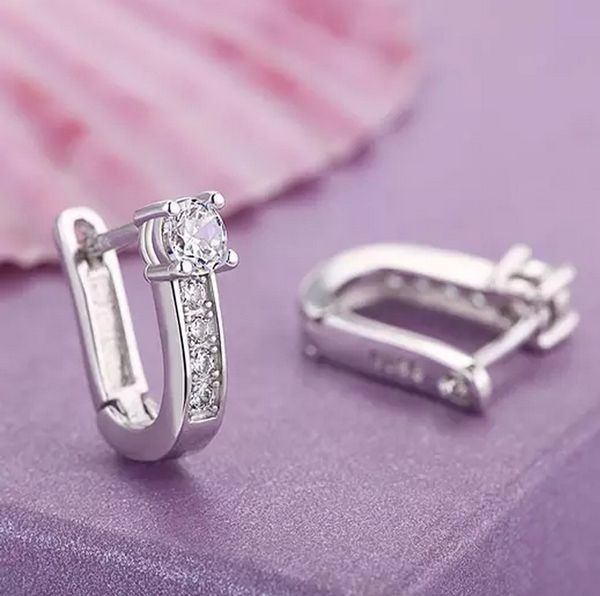 

fashion desgin white gold luxury jewelry women wedding engagement gift hoops geometric round earring for lady girl, Golden;silver