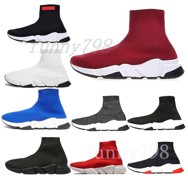 

2019 luxury designer sock fashion men women casual sneakers socks mens chaussures scarpe zapatos hommes femmes speed trainer shoes 3bed#, Black