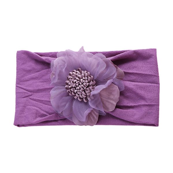 

new 1pcs baby chiffon head flower wide hairband hair accessories, Slivery;white