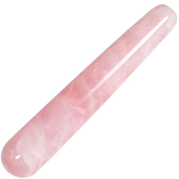 Atacado Rosa Natural Rose Quartz Crystal Stone Massage Wand para Acupuntura Apontado transporte vara Tretament Gua Sha gratuito