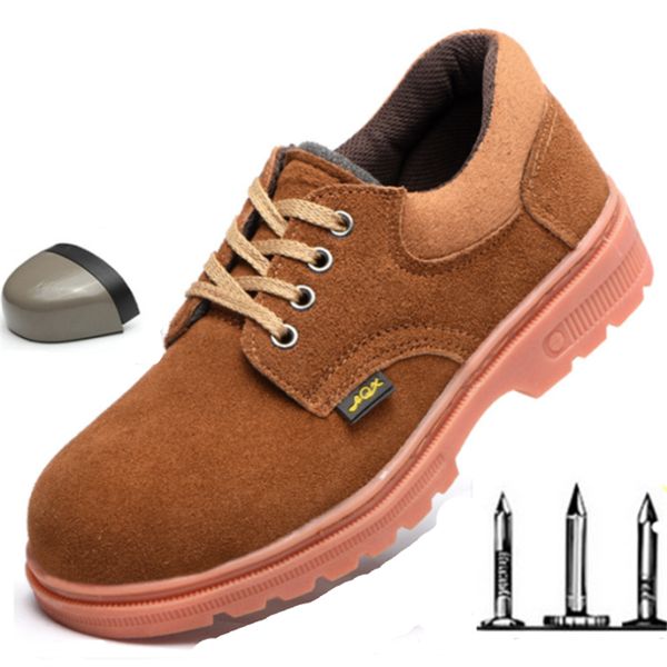 

men work safety shoes steel toe cap boots anti-smashing anti-puncture anti-slip indestructible construction safety boots, Black