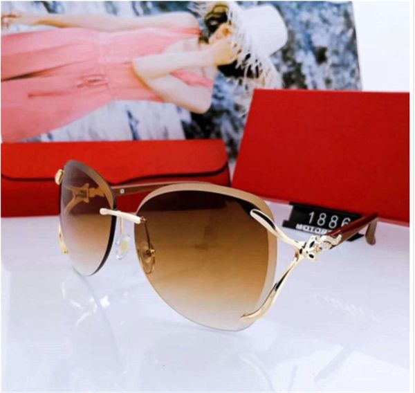 

brand design 2020 half frame sunglasses women men sun glasses outdoors driving glasses uv400 eyewear drop shipping whit brown case, White;black