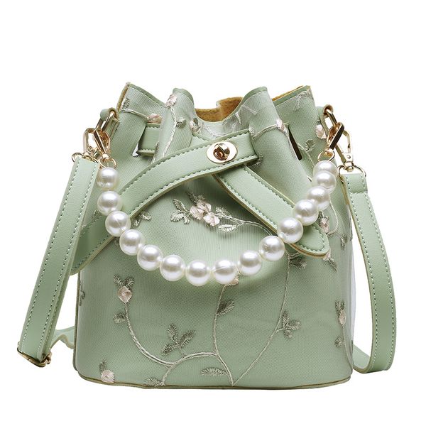 

litthing flowers women bag new handbag pu leather sweet girl square bag flower pearl chain shoulder messenger