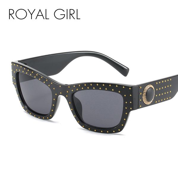 

royal girl 2019 new fashion cat eye sunglasses vintage women brand designe diamond sun glasses female oversized shades ss139, White;black