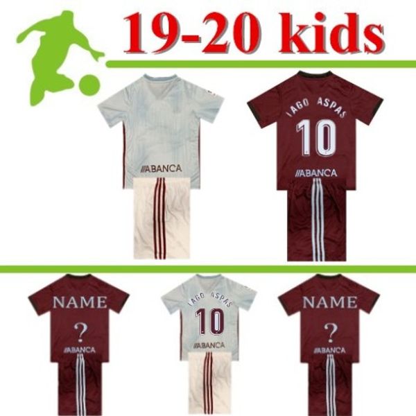 

19/20 celta vigo kids kit soccer jersey 2019 home away iago aspas maximiliano gomez sisto jonny soccer shirt camiseta football uniform, Black;yellow
