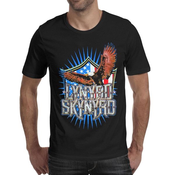 

lynyrd skynyrd rock american flag black mens t shirt design personalised crazy shirts custom classic t shirt, White;black