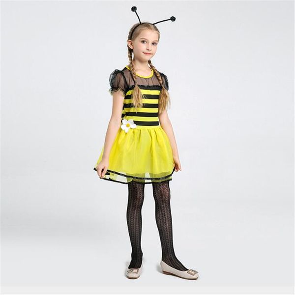 

fancy girls bee costume cute halloween carnival kids children insect cosplay clothing, Black;red