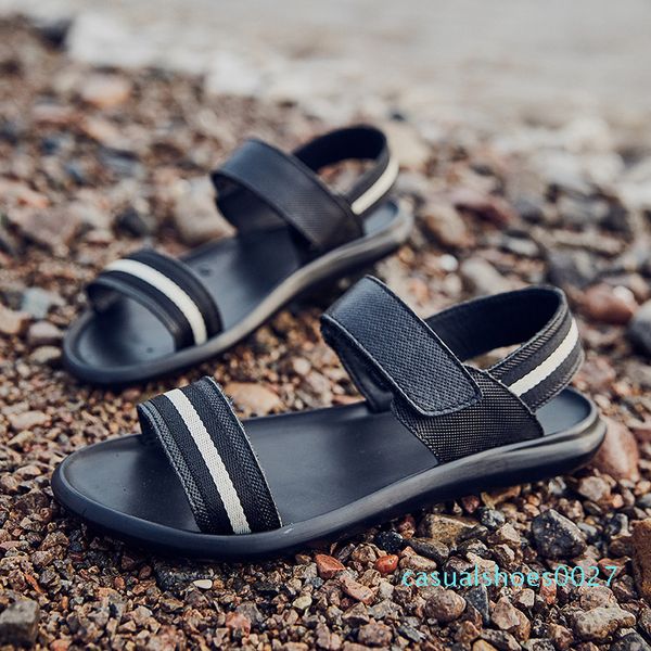 

2019 new men summer outdoor mens flats casual beach athletic shoes non-slip sport summer quality beach sneakers sandals c47, Black