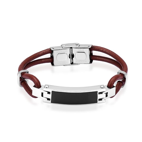 

ijb5114 stainless steel engravable cremation keepsake for ashes urn bangle blank souvenir memorial for men bracelet gift, Black