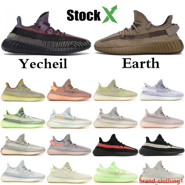 

new kanye west earth desert sage cinder designer shoes reflective black static tail light marsh yecheil zebra men women running sneakers