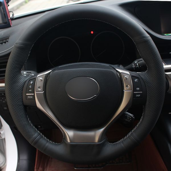 

black natural leather car steering wheel cover for lexus es250 es300h gs250 gs300h rx270 rx350