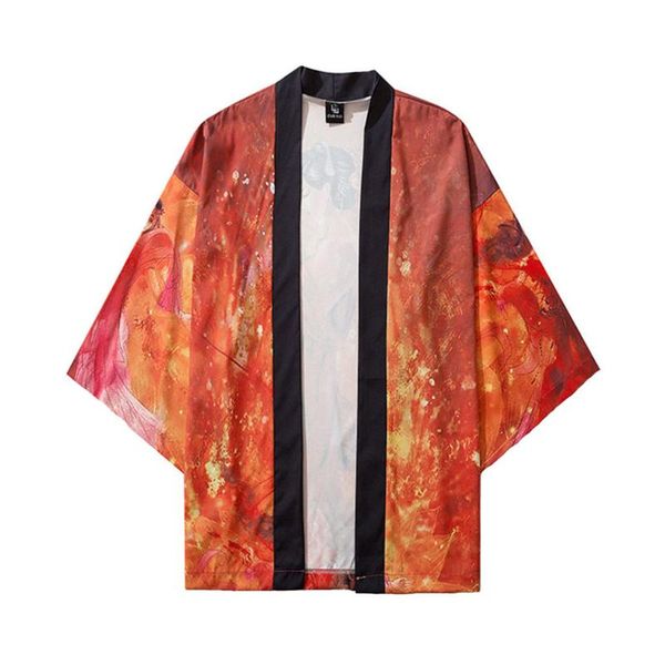 

summer kimono traditional yukata casual coat shirt cardigan men asian clothing japan kimonos male clothing chemise homme blouse, White;black
