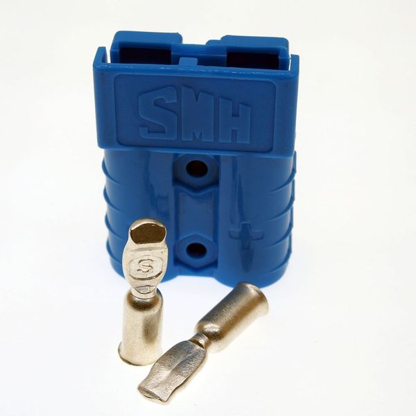 Blau, Original SMH SY50A 600V Ladebatteriestecker mit Pin, 50A USV-Stromanschluss für Gabelstapler, Elektroauto usw. CSA, ROHS