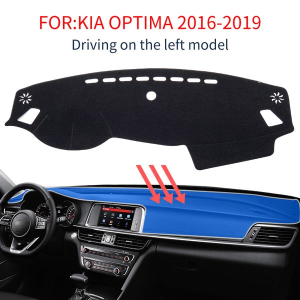 

smabee dash mat dashmat for kia optima 2016 2017 2018 2019 k5 covers sun shade dashboard cover capter rubber non-slip mats black