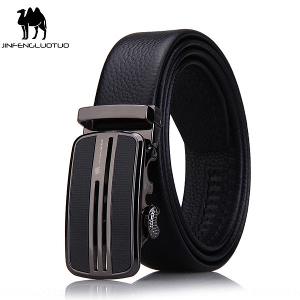 

business pure cowhide scratch-resistant genuine leather automatic buckle men's belt genuine leather belt men's, Black;brown