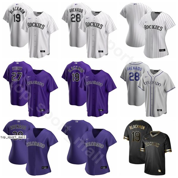 

new 2020 colorado baseball rockies 27 trevor story jersey 28 nolan arenado 19 charlie blackmon 20 ian desmond german marquez ryan mcmahon, Blue;black