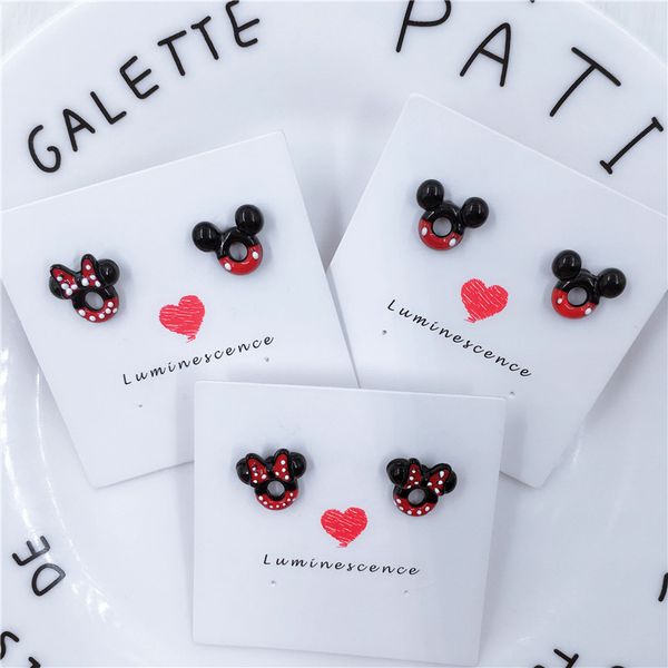 

eupnhy 1pair cartoon piercing stud earrings for women allergy earrings jewelry girls cute casual earring, Golden;silver