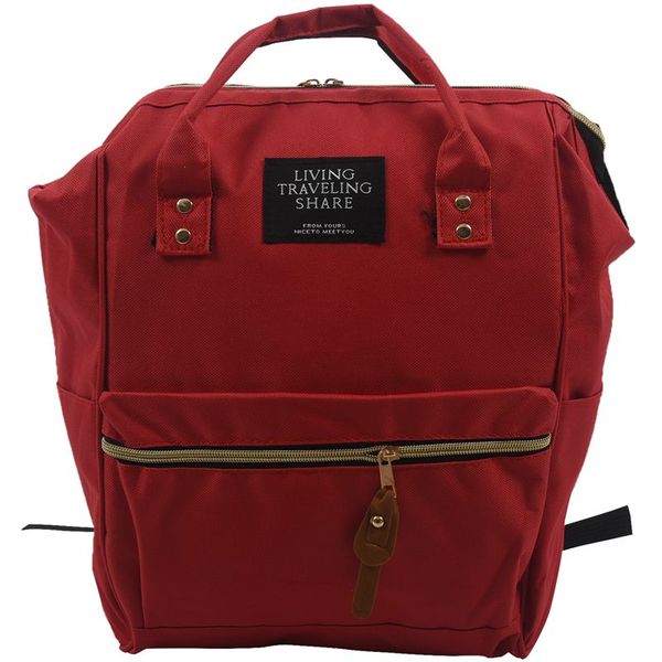 

men women backpack large capacity oxford cloth schoolbag red