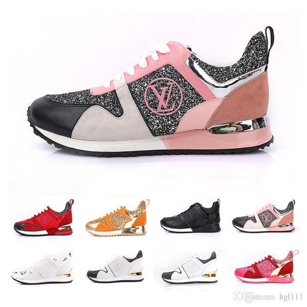 

europe and the united states new fashion women's shoes catwalk models leather color matching non-slip breathable increase in sports sho