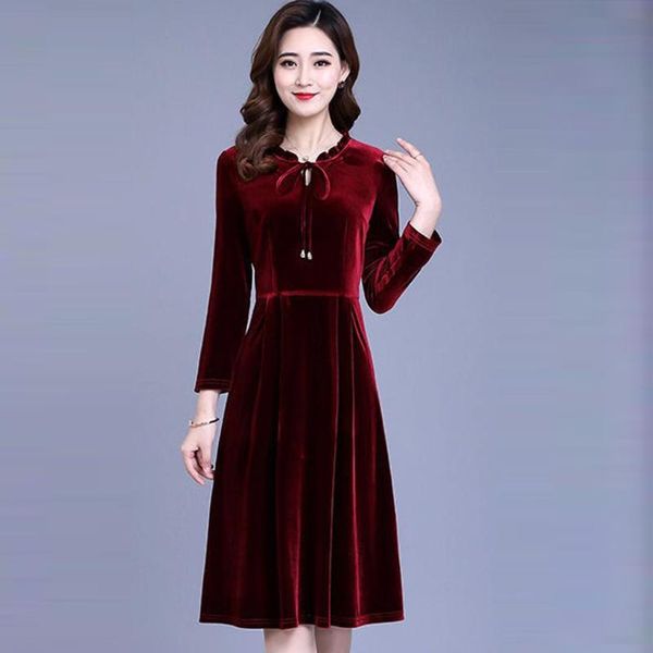 

elegant slim long sleeve dress women casual solid autumn spring dresses womens o neck midi dress lady vestidos#z30, Black;gray