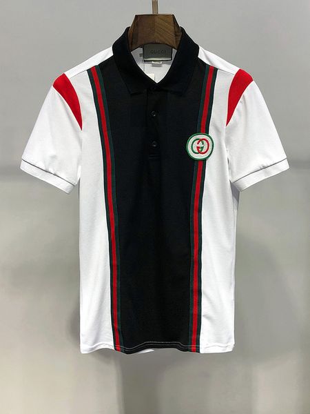 

2020 designers polo shirts men luxurious polo casual men polo t shirt snake bee letter print embroidery fashion high street mens polos qaq, White;black